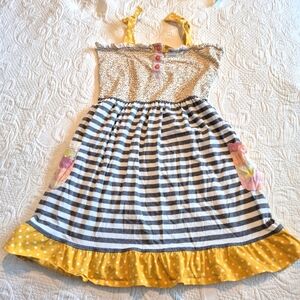 Matilda Jane 435 girls size 14 sleeveless dress side pockets GUC minor fade